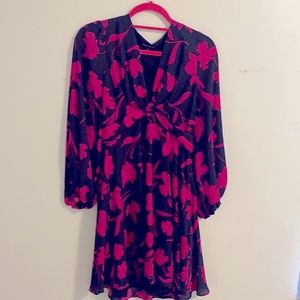 Banana Republic Dresses- size 2 color: black and pink. Floral Puff Dress.